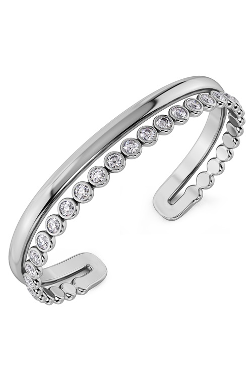 Edblad Grace bangle i stål med glittrande stenar