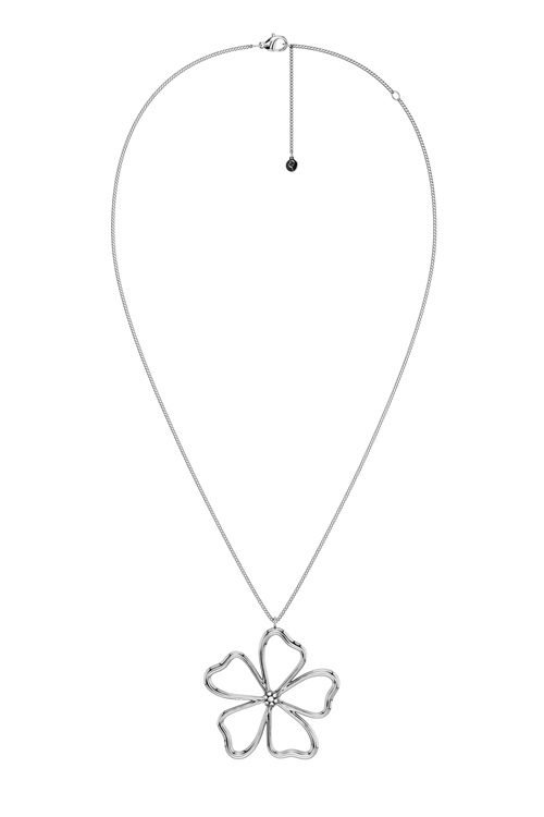 Edblad Alba Necklace L – långt halsband i stål med blomform