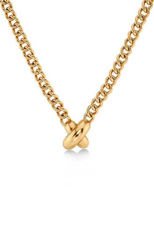 Edblad Alexa halsband i guld med skulptural X-form