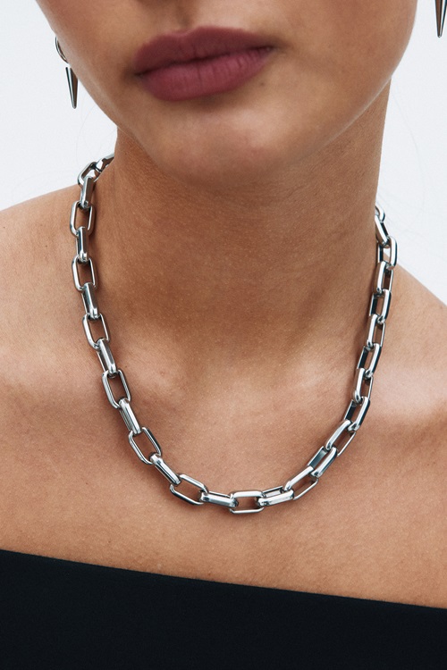 Box Chain Maxi Necklace Silver 3