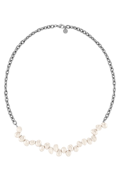 Edblad Breeze halsband i silver – pärlkluster på grov kedja