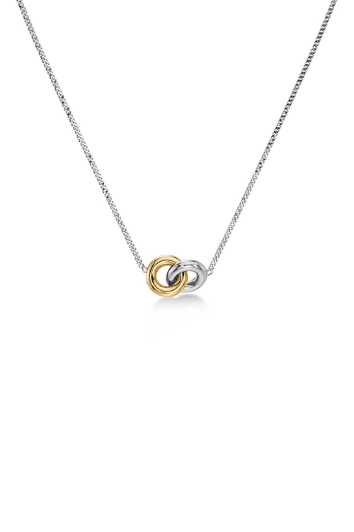 Edblad Eternal Mini – halsband med två ringar i stål och guld