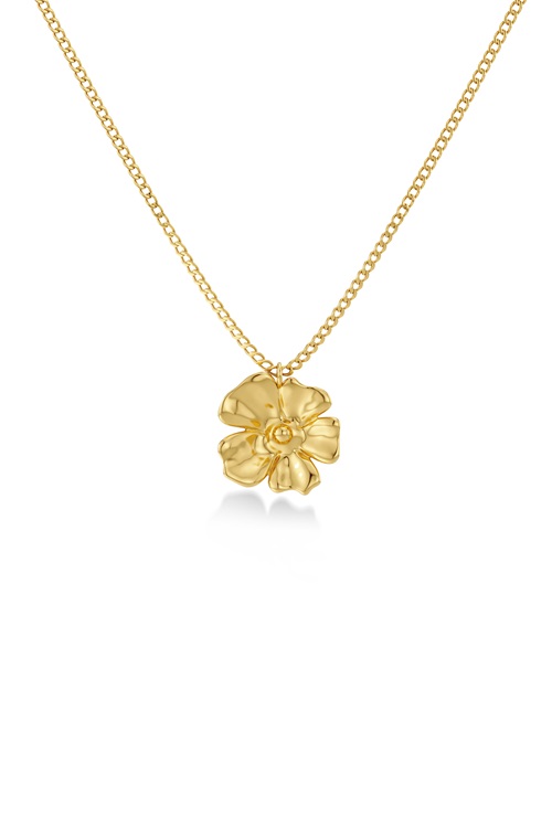 Edblad Floral – guldpläterat halsband med blomma