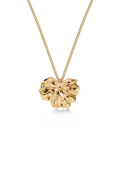 Edblad Gerana halsband i guld med blomblad