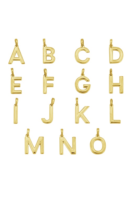 Initial bokstavsberlock i 14K guldplätering