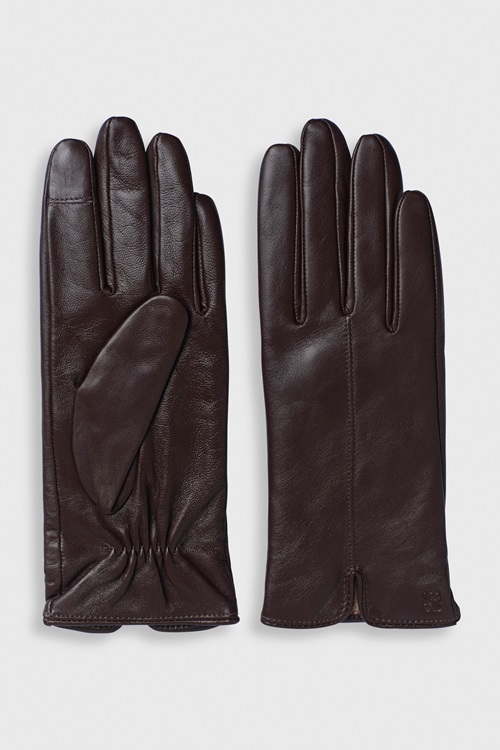 Stockh lm Allie Leather Gloves Brown Dam S MQ Marqet