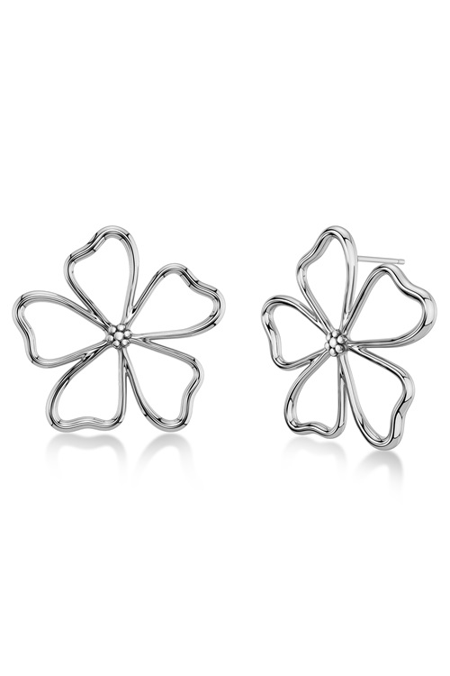 Edblad Alba Studs L – stora studs i stål med blomform