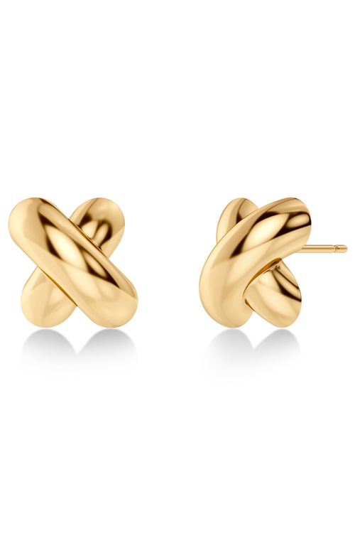 Edblad Alexa örhängen i guld – skulpturala studs