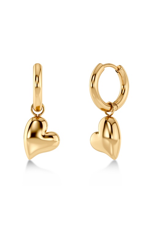 Edblad Amorina hoops i guld med hjärtcharm