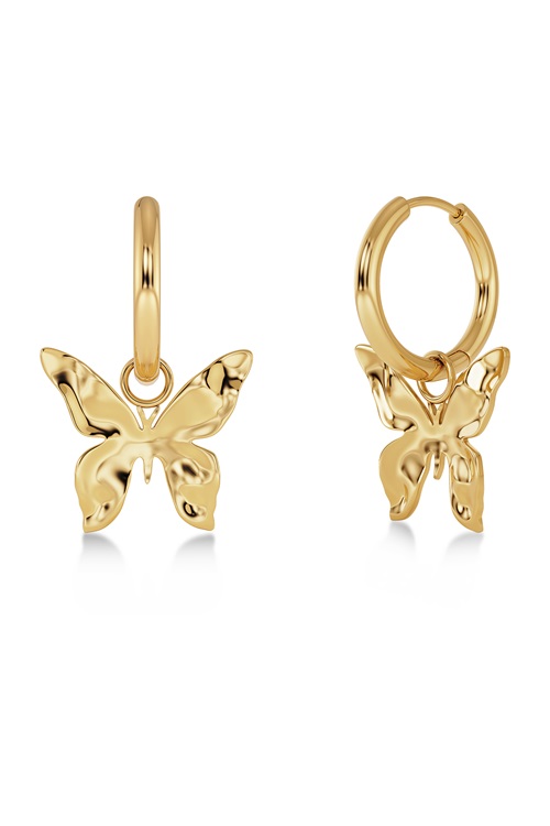 Edblad Butterfly hoops i guld med fjäril