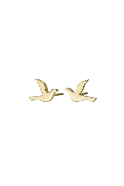 Edblad Dove – guldpläterade studs med duva