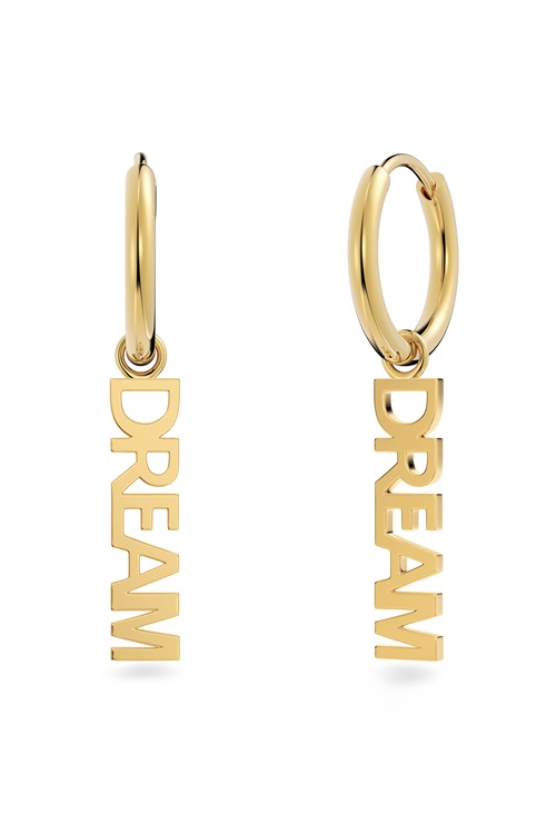 Edblad Dream – guldpläterade hoops med text