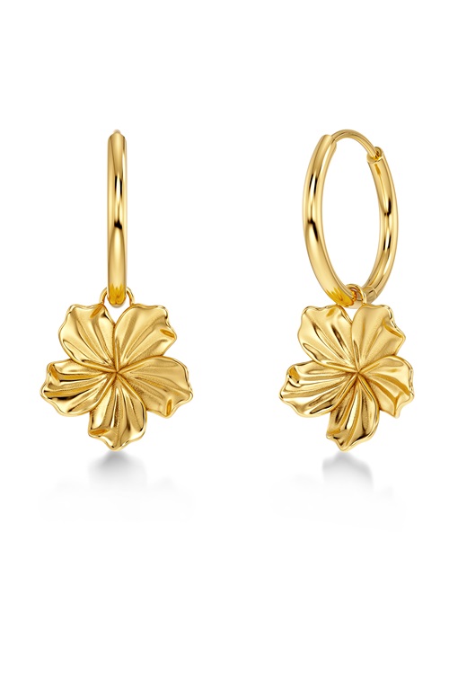 Edblad Jasmine hoops i guld med blomma