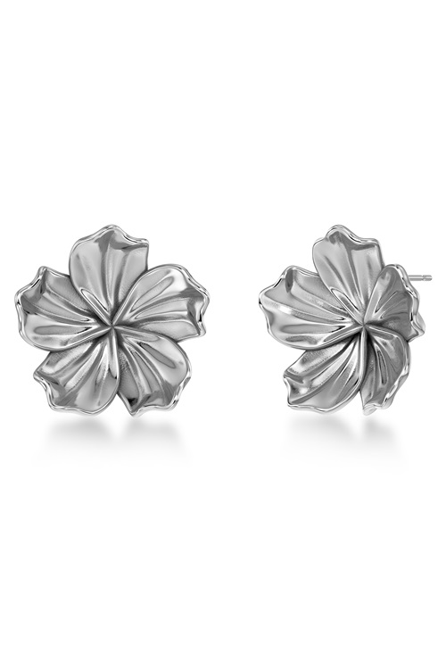Edblad Jasmine studs i stål med blomma
