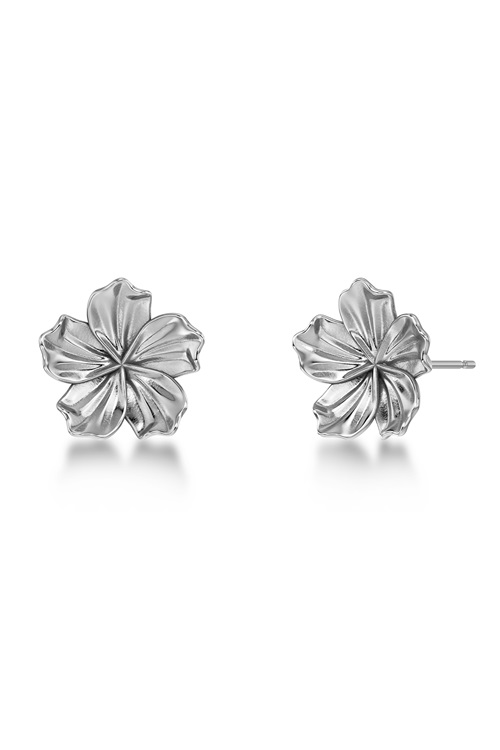 Edblad Jasmine små studs i stål med blomma