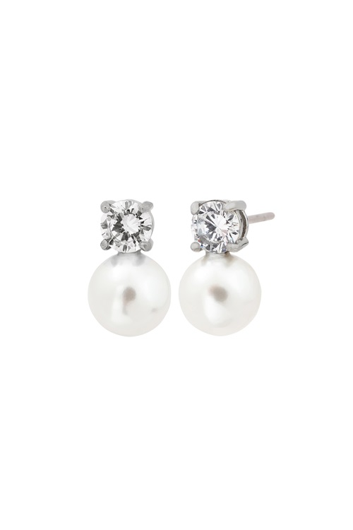 Edblad Luna Studs L – örhängen i stål med pärla och sten