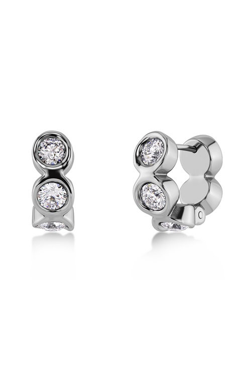 Edblad Ocean Gem hoops i stål med stenar