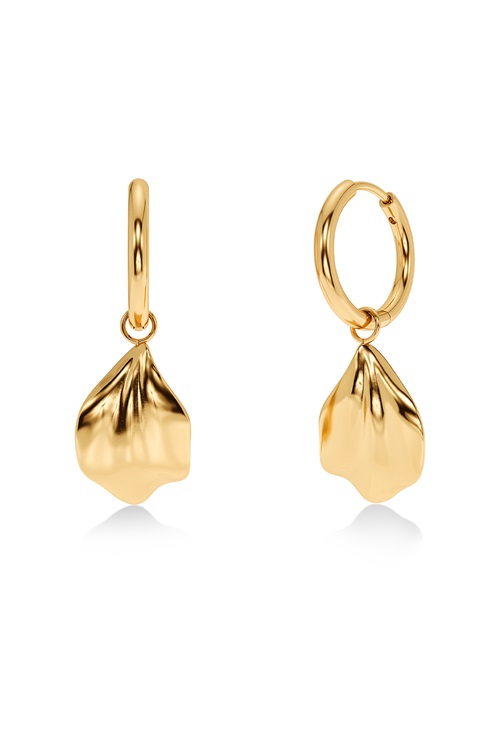 Edblad Petal hoops i guld – avtagbart blomblad, 2 i 1