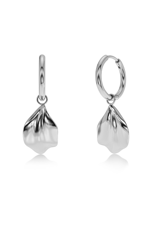 Edblad Petal Hoops – blomblads-hoops i silver, 2-i-1