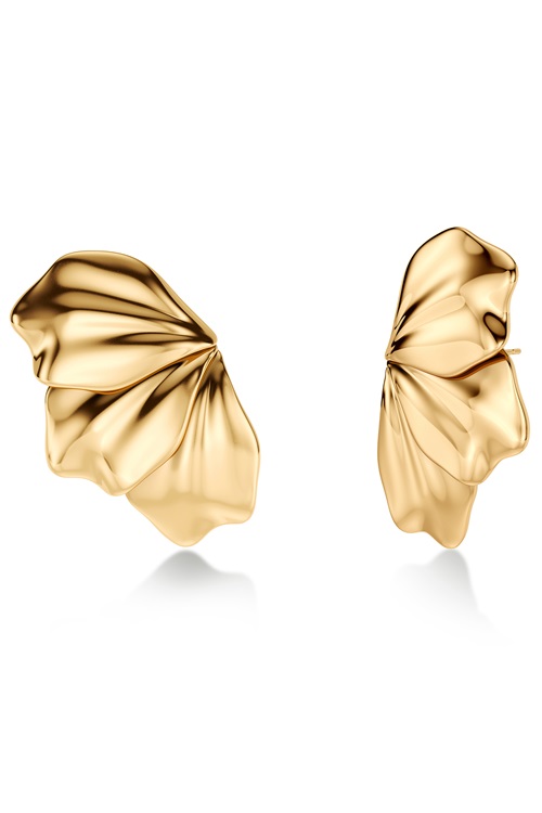 Edblad Petal Studs – stora blomblads-studs i guld