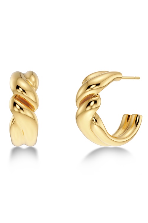 Edblad Twist hoops i guld med skulptural form