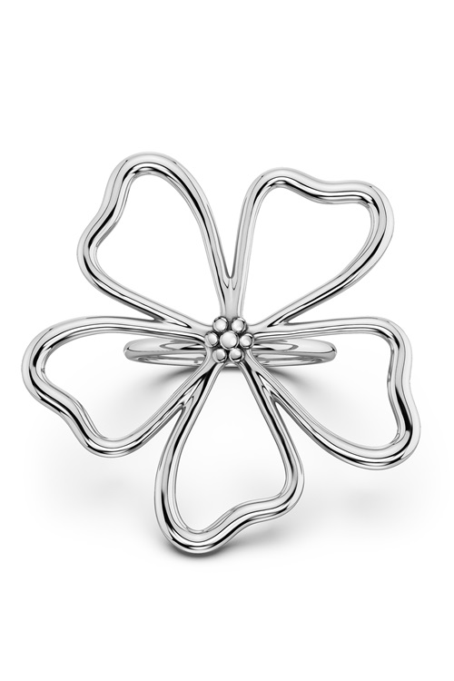 Edblad Alba – stor ring i stål med blomform