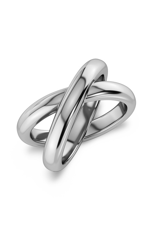 Edblad Alexa ring i stål med uttrycksfull X-form