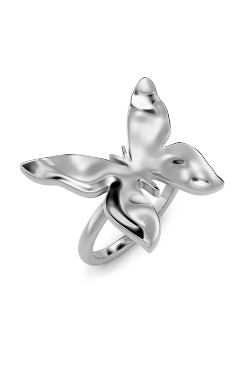 Edblad Butterfly liten ring i rostfritt stål med fjäril