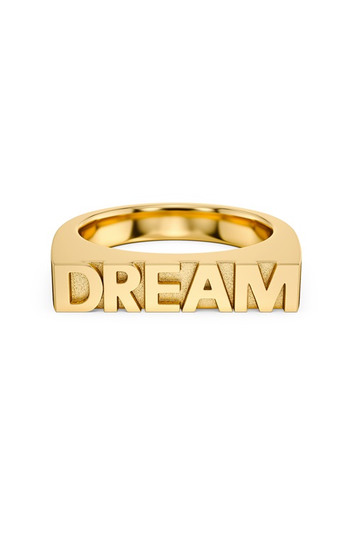 Edblad Dream signetring i guld med grafiskt budskap – MQ Marqet