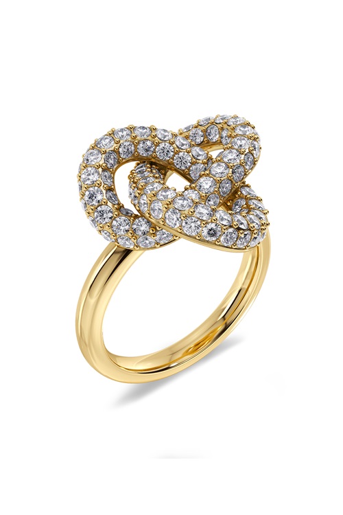 Edblad Infinity Knot ring i guld – festring med stenar
