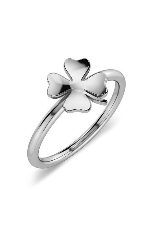 Edblad Lucky Mini ring i stål, fyrklöver