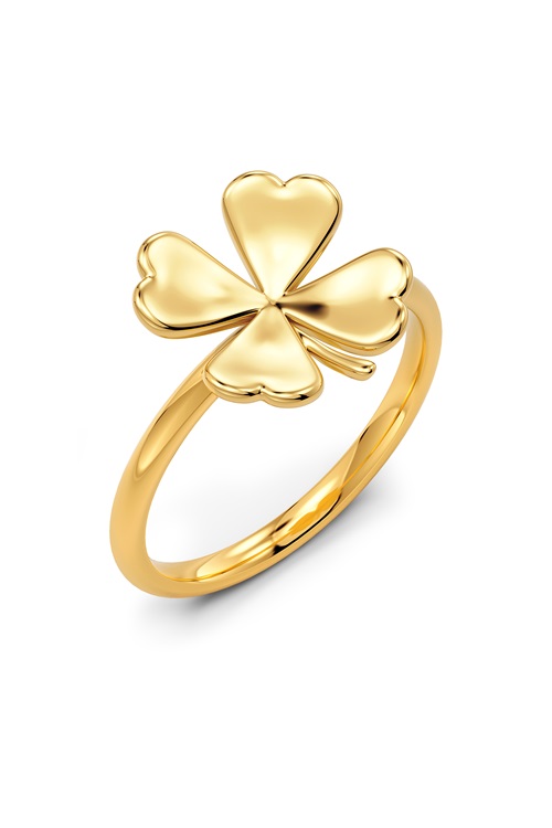 Edblad Lucky ring i guld med fyrklöver