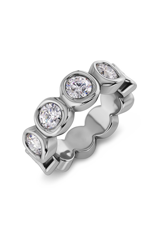 Edblad Ocean Gem ring i stål med glittrande stenar