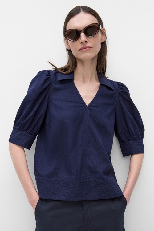 InWear Edith blus i luftigt linneblandat tyg