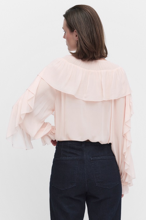 Dobber Fornia Blouse Blusar Brown Dam XS MQ Marqet 2