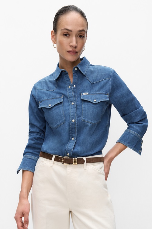 Lee Western – jeansskjorta i westernstil för dam