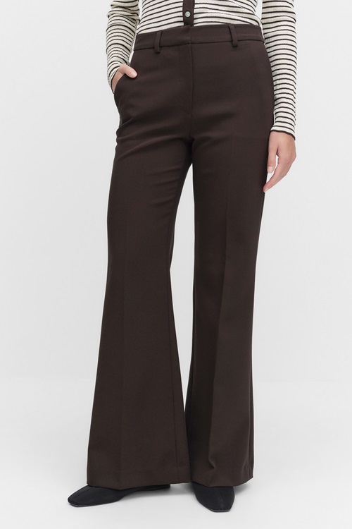 Stockh lm Studio Gine Flare Trousers Kostymbyxor Dark Brown Dam 38 MQ Marqet 1