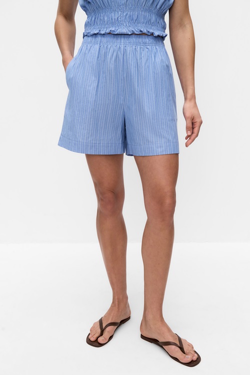 Dobber Denise shorts i randig bomullspoplin