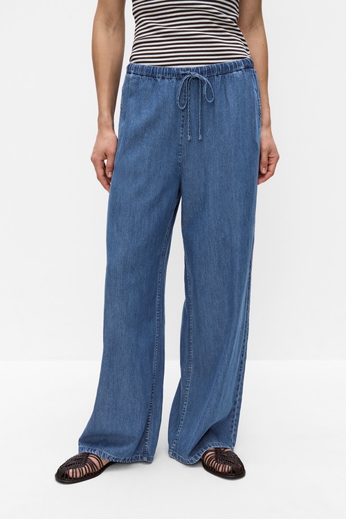 Dobber Aurora Trousers Vida Byxor Denim Blue Wash Dam XS MQ Marqet