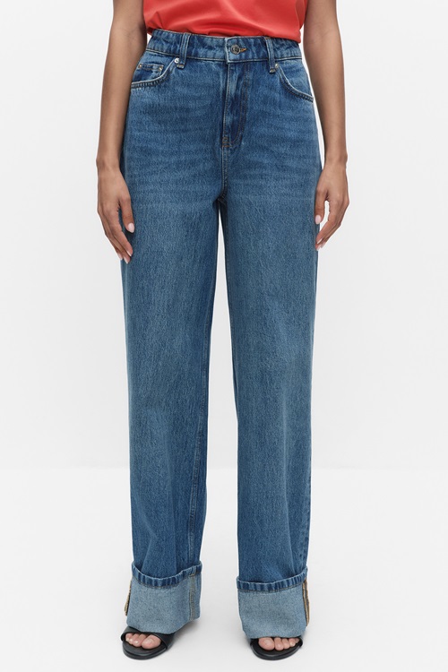 Stockholm Studio Saga jeans med hög midja och vida ben