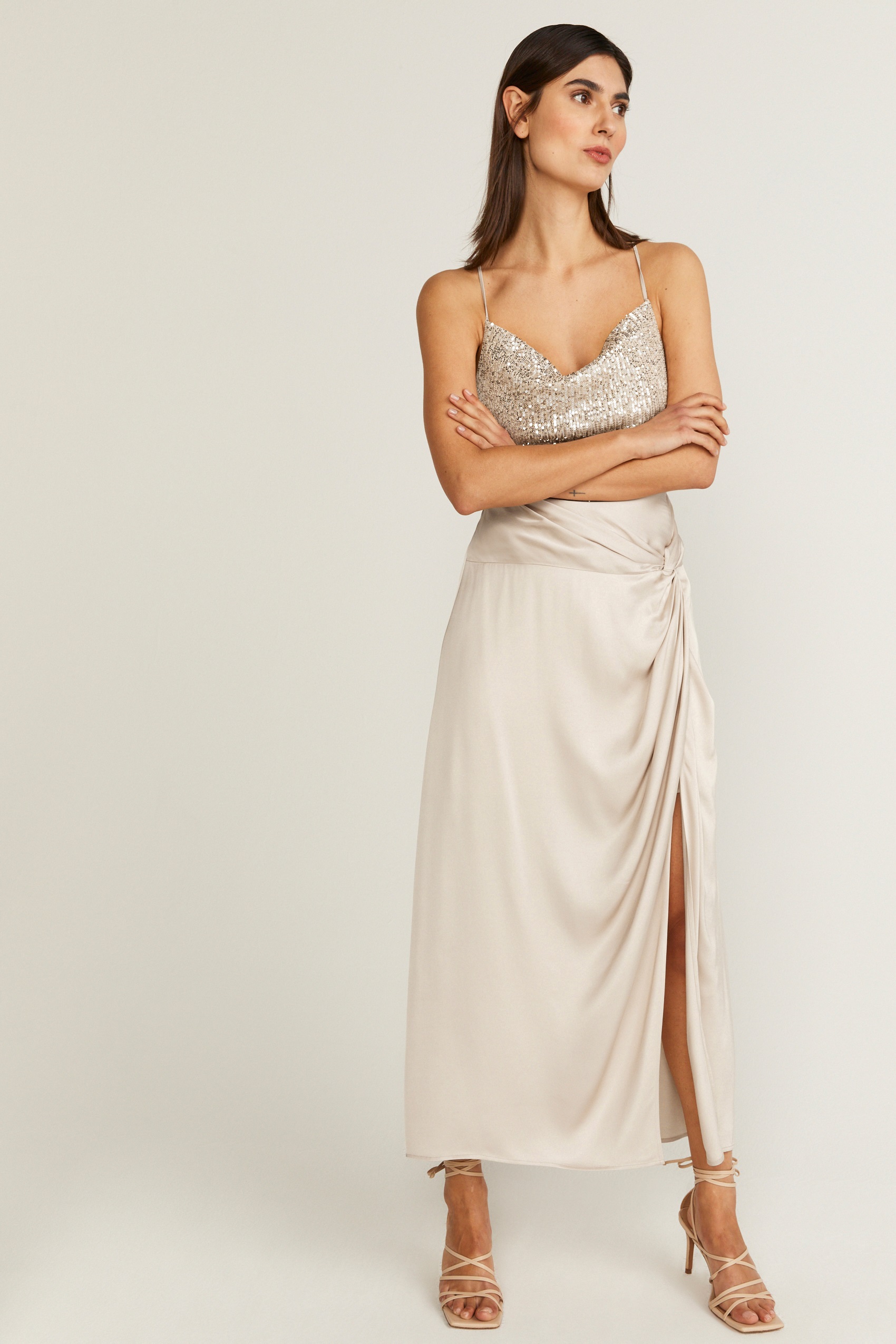 Onlmette Life High Waist Long Skirt Pumice Stone