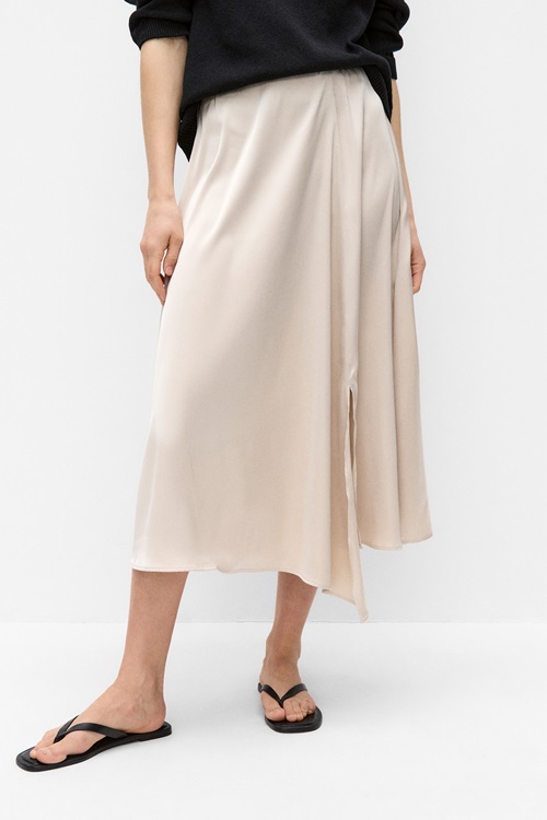 InWear Lakeiw satinkjol med asymmetrisk fåll för dam