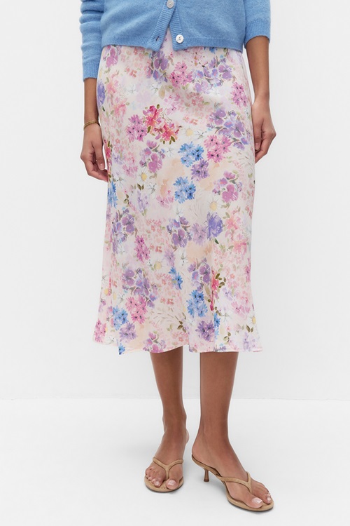 Dobber Mauria Skirt Midikjol Flower Print Dam XS MQ Marqet 2