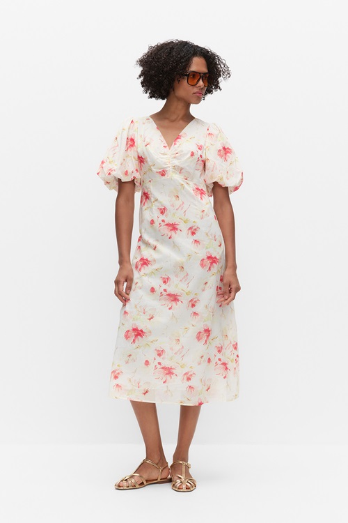 Dobber Luisa Dress Midiklänning Red Flower Dam 34 MQ Marqet