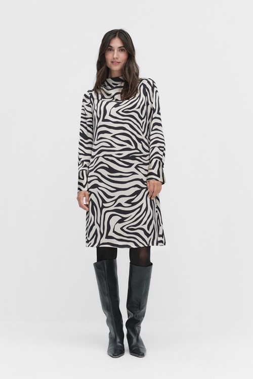 Stockh lm Mira Dress Midiklänning Zebra Print Dam XS MQ Marqet