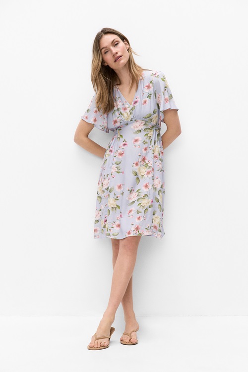 Dobber Giova Dress Miniklänning LT Blue Flower Dam XS MQ Marqet