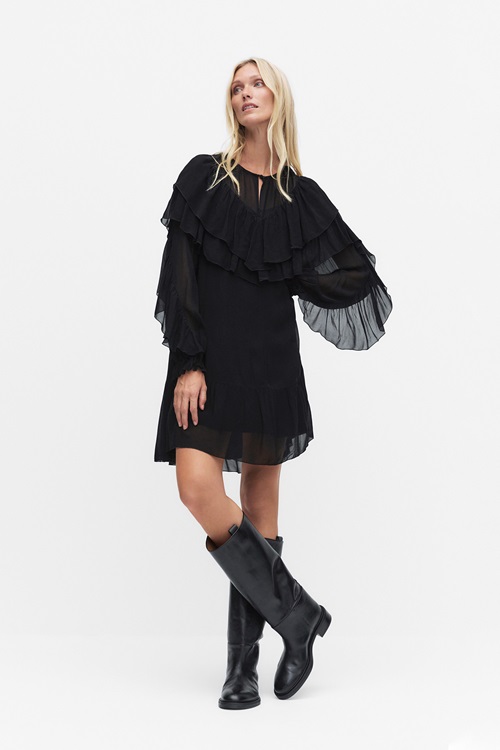 Dobber Lissaboa Dress Miniklänning Black Dam XS MQ Marqet