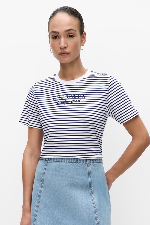 Dobber Nonni Tee – t-shirt i mjuk bomullstrikå