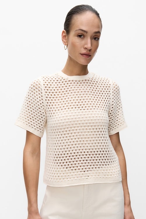Stockh lm Emma virkad bomullstopp i Offwhite
