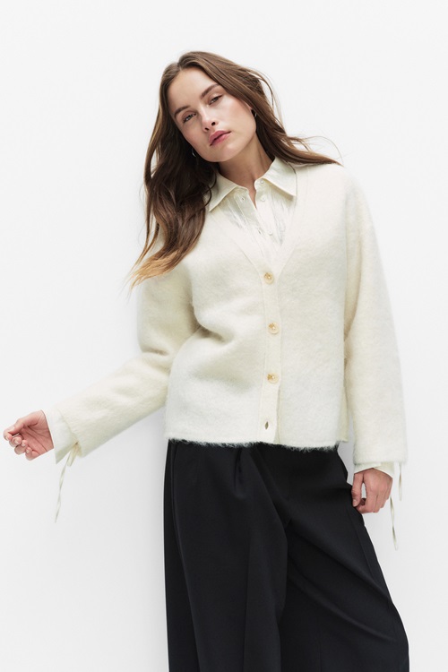 Stockholm Studio Juniper kofta i alpacka – dam, off white